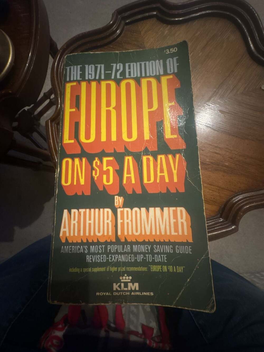 Arthur Frommer Europe On 5 A Day 1971-72 Edition Travel Guide Book